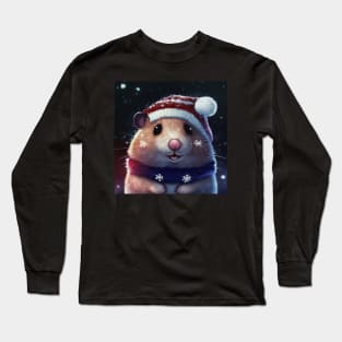 Cute Christmas Hamster Long Sleeve T-Shirt